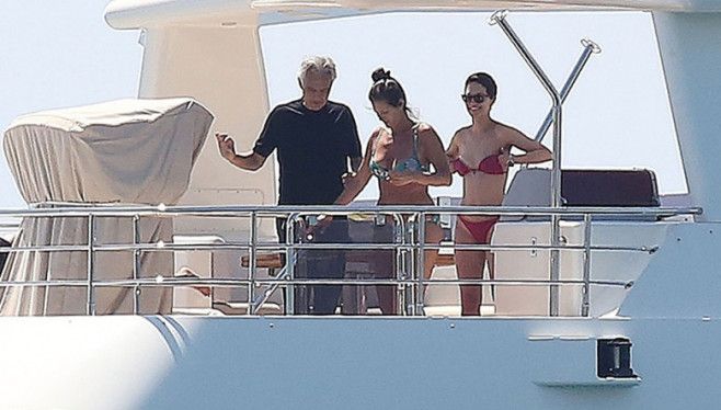 *EXCLUSIVE* Italian tenor Andrea Bocelli enjoys a little fun in the sun with a thrill seeking jet skiing ride during his sun soaked holidays with his wife Veronica Berti in Forte dei Marmi, Italy.