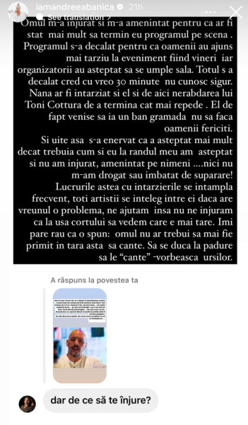 andreea banica incident toni cottura (1)