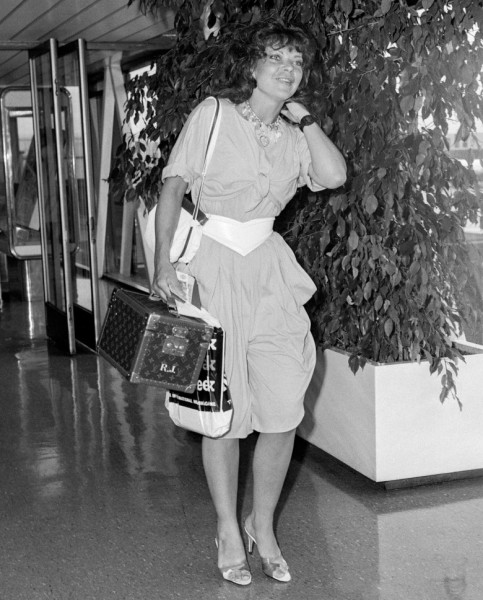 Renate Blauel wife of rock sing Elton John arriving at London's Heathrow Airport in 1988.