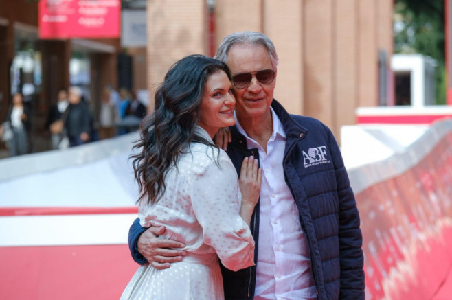 Rome, Italy. 20th Oct, 2024. Veronica Berti (L) and Andrea Bocelli (R) attend the photocall for the movie Andrea Bocelli 30: The celebration pose during the 19th Rome Film Festival at Auditorium Parco Della Musica in Rome. Credit: SOPA Images Limited/Alam