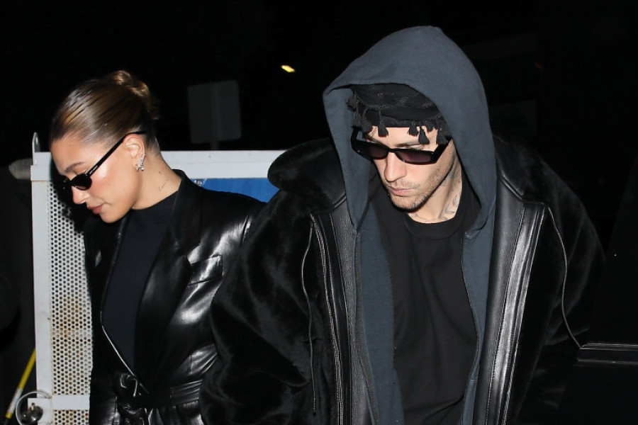 *EXCLUSIVE* New parents Justin and Hailey Bieber were seen arriving at The Nice Guy for Doja Cat’s 29th birthday party! **WEB MUST CALL FOR PRICING**
