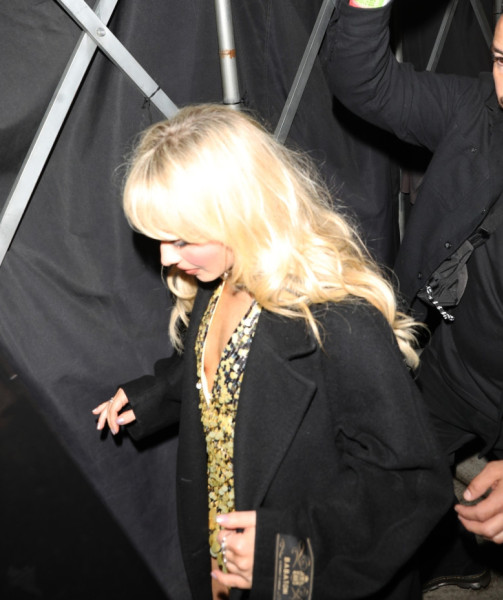 *EXCLUSIVE* Sabrina Carpenter rocks a gold shimmering dress as she enjoys her night out in LA!