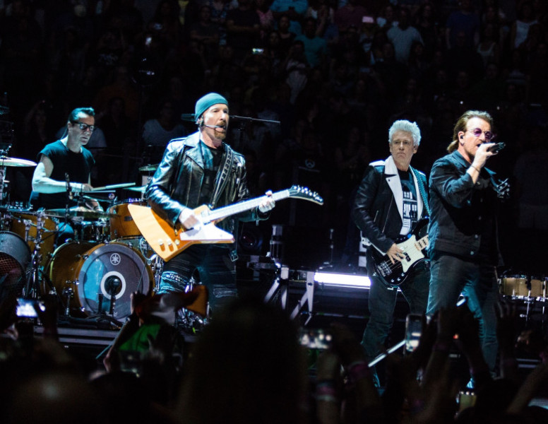U2 performing live at Prudential Center in Newark