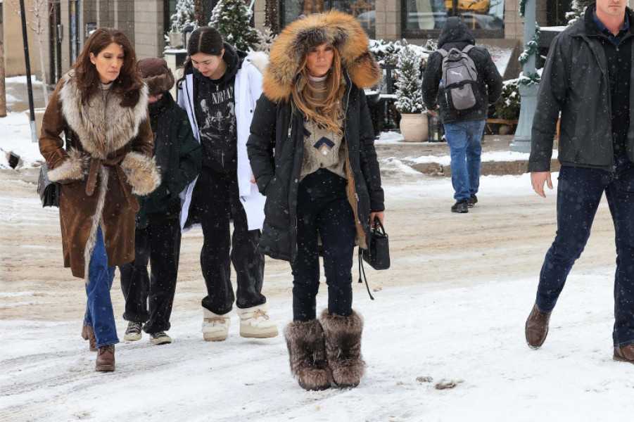 Jennifer Lopez braves heavy snow for Christmas Day outing in Aspen