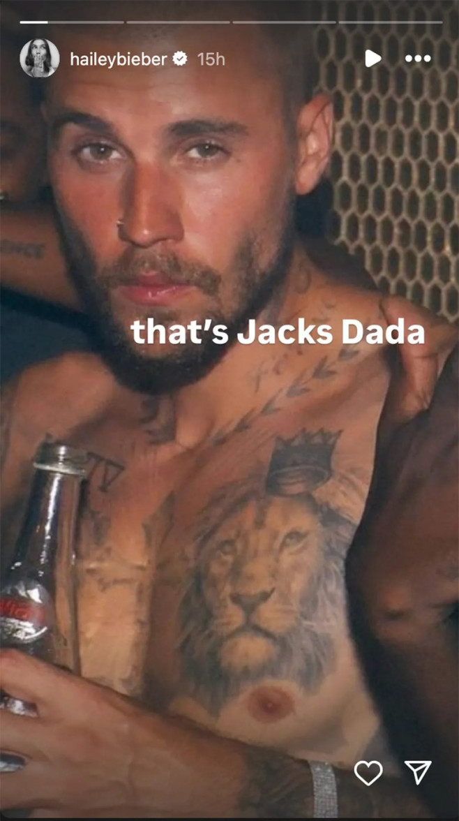 Reacția virală a lui Hailey Bieber când îl vede pe Justin la bustul gol/ Foto: Instagram