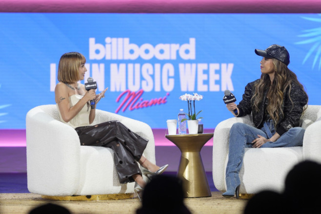 Thalia And Maria Becerra At Billboard Latin Music Week Miami - 16 Oct 2024