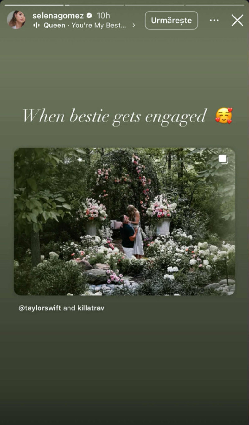 Selena Gomez, reacție la logodna lui Taylor Swift/ Foto: Instagram