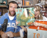 Taylor Swift gets a mouthful of confetti while announcing her upcoming “The Life of a Showgirl” album during an appearance on boyfriend Travis Kelce’s “New Heights” podcast