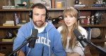 Taylor Swift gets a mouthful of confetti while announcing her upcoming “The Life of a Showgirl” album during an appearance on boyfriend Travis Kelce’s “New Heights” podcast