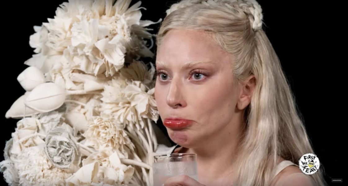 Lady Gaga tries to keep a Poker Face as she takes on spicy chicken wings as she appears on Hot Ones