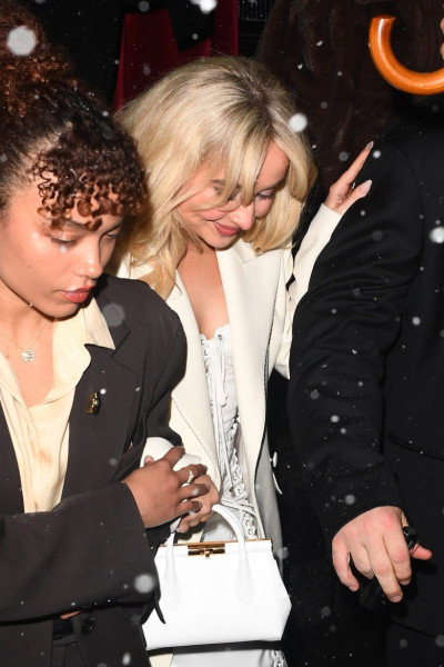Sabrina Carpenter leaves Vogue Party at Chez Margaux during NYFW