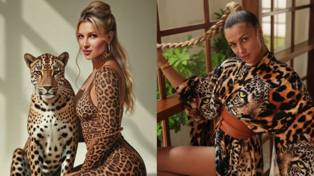 Lora s-a jucat cu inteligența artificială și a apărut lângă un leopard/ Foto: Instagram