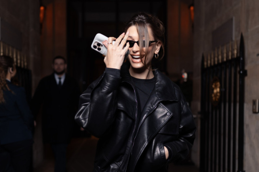 Hailey Bieber Stuns In Black Dress At Yves Saint Laurent Show During Paris Fashion Week - 11 Mar 2025