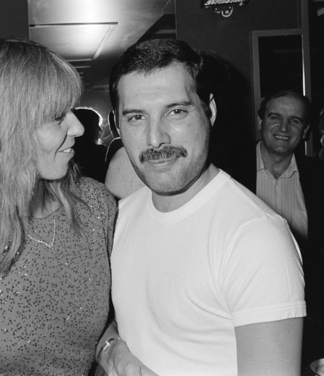 LONDON, UK. September 1986: Queen star Freddie Mercury &amp; friend Mary Austin attend a charity event in London.  File photo © Paul Smith/Featureflash