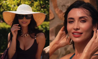 46 de ani în buletin, pe jumătate în viața reală. Lili Sandu, spectacol în costum de baie, la piscină și sub un duș în aer liber