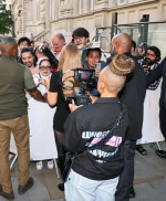 Mariah Carey stuns in chic black playsuit as she greets fans outside London Hotel