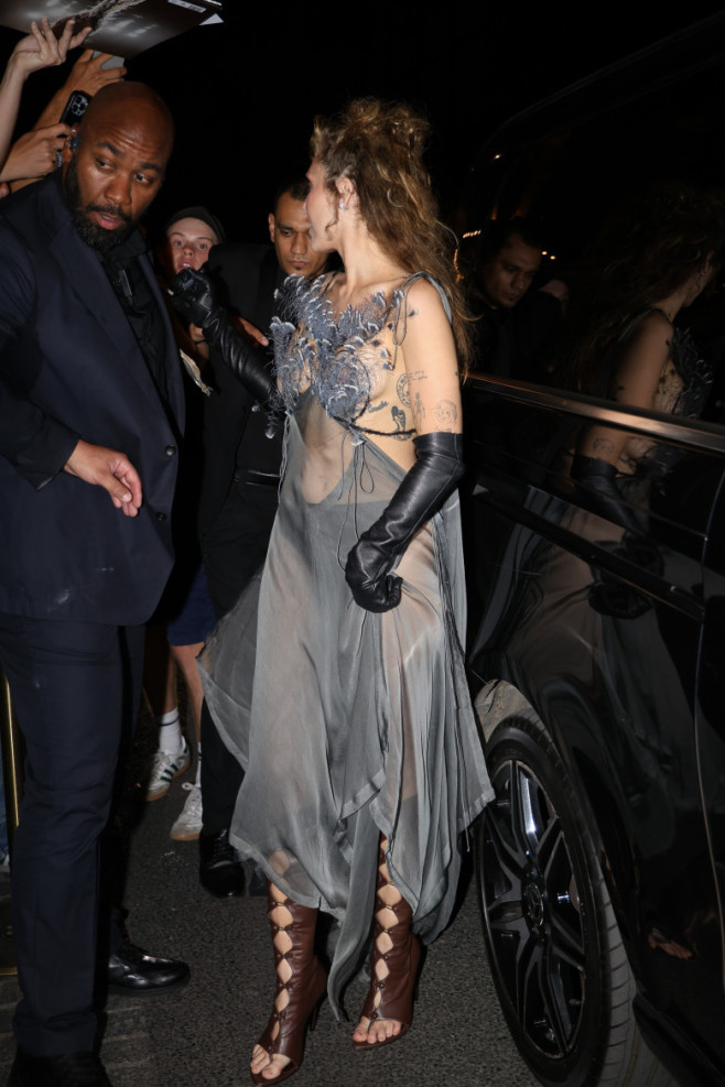 Miley Cyrus Makes A Stunning Arrival At Her Paris Hotel In A Sheer Dress - 18 Jun 2025