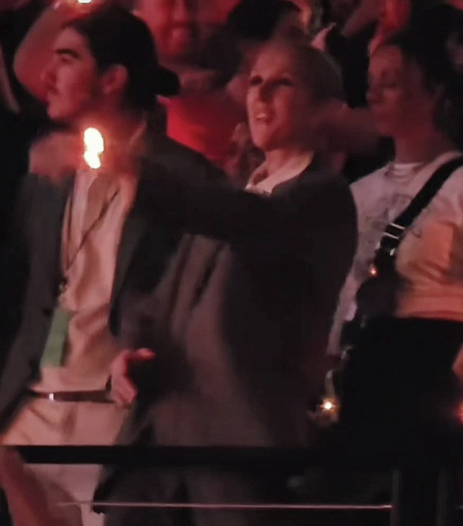 Celine Dion Dances And Blows Kisses At Coldplay Show In Las Vegas - 08 Jun 2025