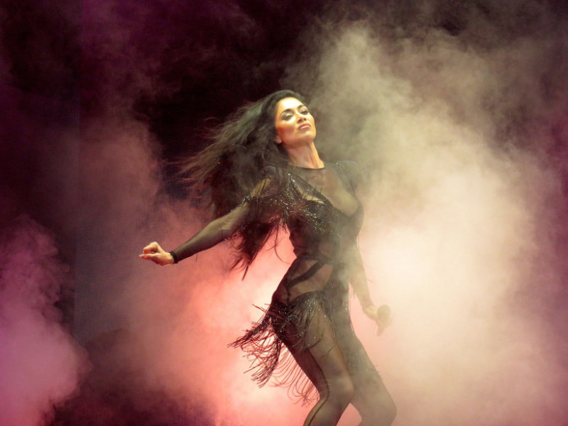 Nicole Scherzinger Flashes Skin Singing "Buttons" at Broadway Bares