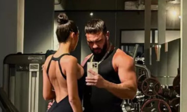 Dorian Popa și noua iubită, defilare în costum de baie, la mare. Andreea, într-un bikini minuscul cu animal print