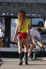 Rita Ora and Taika Waititi arrive at the dock and set off on a boat ride in Saint Tropez