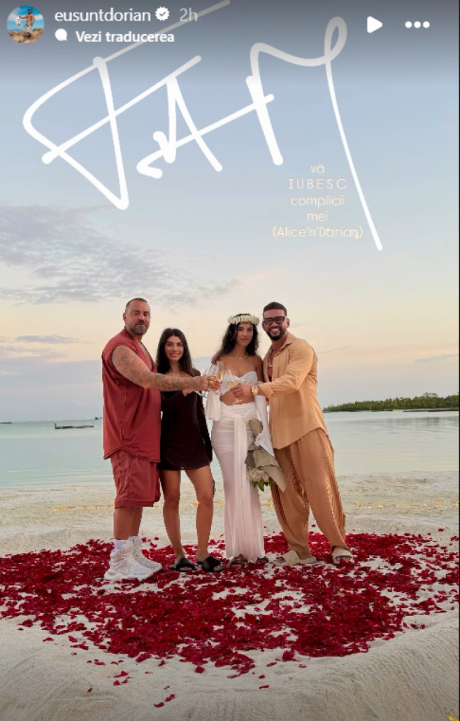 dorian popa nunta in maldive