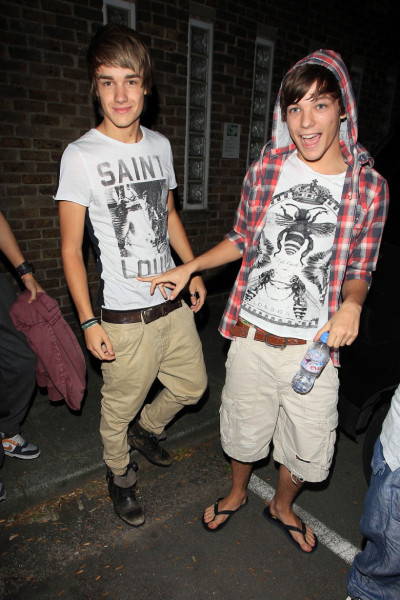 "The X Factor" contestants Liam Payne and Louis Tomlinson of One Direction leave the rehearsal studios in the early hours of the morning