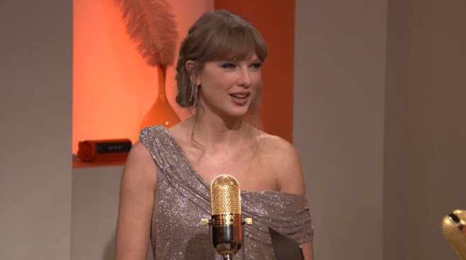 Taylor Swift sur le plateau de l'émission "The Tonight Show Starring Jimmy Fallon" à New York