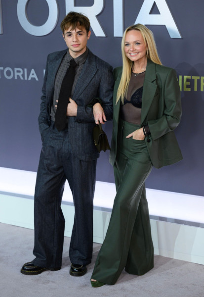 London, UK. October 8th, 2025. Emma Bunton and Beau Bunton Jones attending the Victoria Beckham World Premiere, Curzon Mayfair. Credit: Doug Peters/EMPICS/Alamy Live News