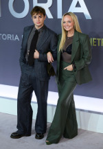 London, UK. October 8th, 2025. Emma Bunton and Beau Bunton Jones attending the Victoria Beckham World Premiere, Curzon Mayfair. Credit: Doug Peters/EMPICS/Alamy Live News