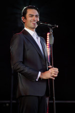 Matteo Bocelli performing on the floating stage at Henley Festival 2025