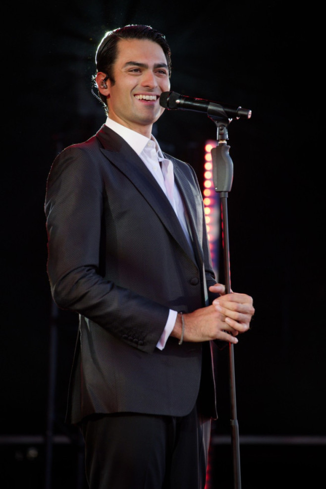 Matteo Bocelli performing on the floating stage at Henley Festival 2025