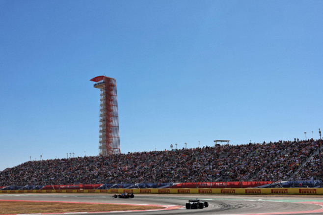 Austin, USA. 19th Oct, 2025. George Russell (GBR) Mercedes AMG F1 W16. 19.10.2025. Formula 1 World Championship, Rd 19, United States Grand Prix, Austin, Texas, USA, Race Day. Photo credit should read: XPB/Alamy Live News.