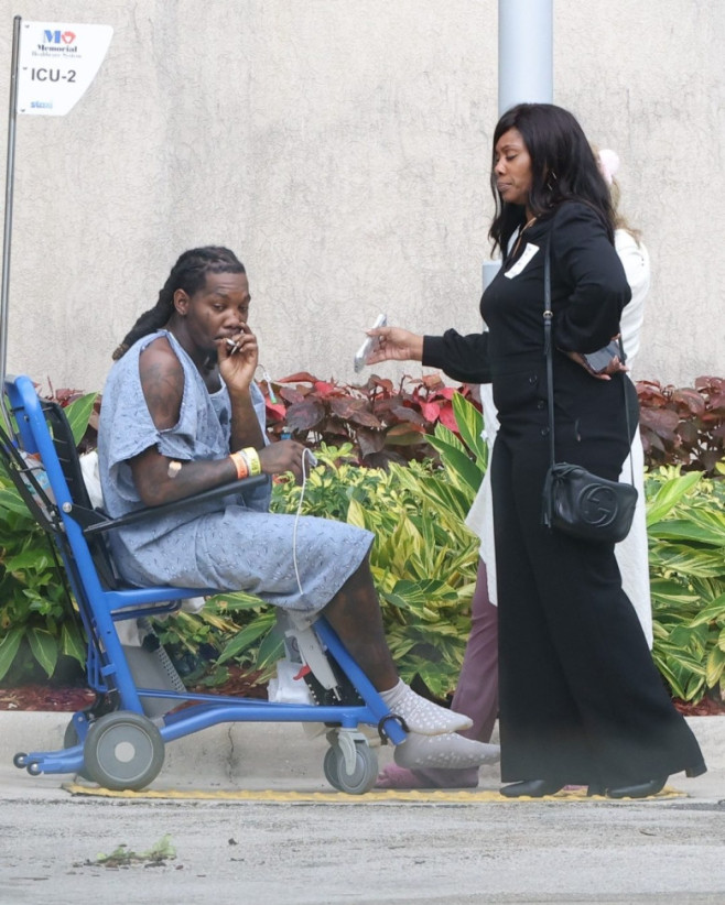 Primele imagini cu Offset după ce a fost împușcat/ Foto. Facebook Page Six