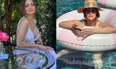 „Așa arată fericirea”. Jennifer Lopez, divă în costum de baie alb la piscină. Petrecere cu familia și prietenii
