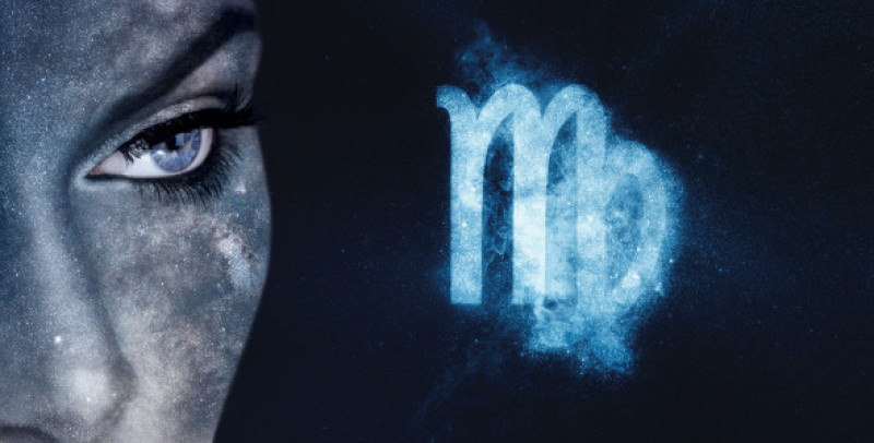 Virgo,Zodiac,Sign.,Astrology,Women,Night,Sky,Background