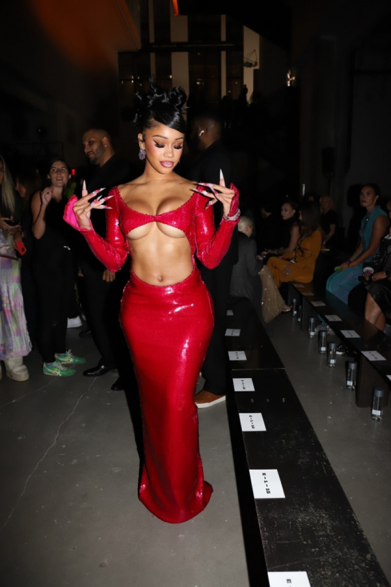 Saweetie Looks Red HOT at La Quan Smith's Fashion Show in NYC!