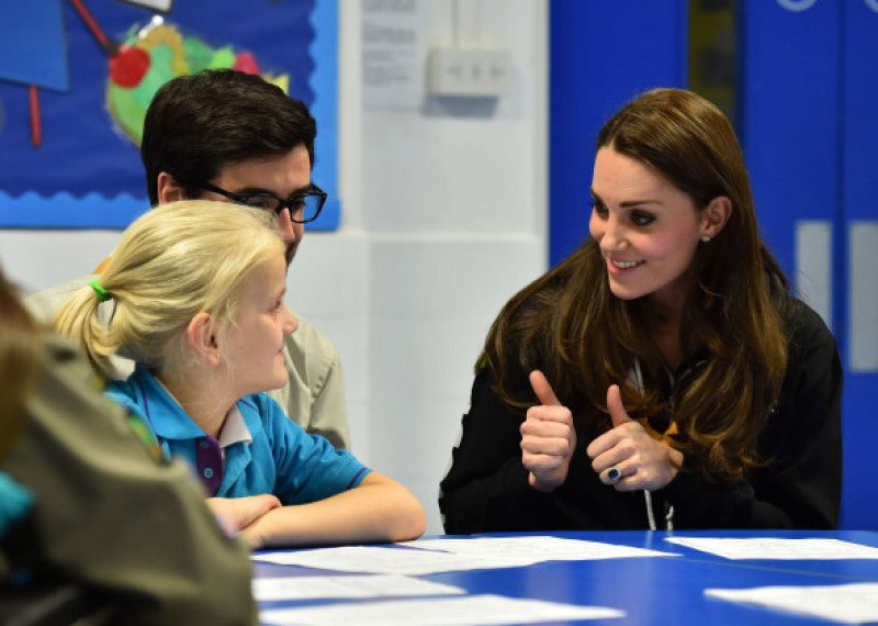 Catherine Duchess of Cambridge attends a Beaver Scout meeting at Old FDord Primary School in Bow, London, Britain - 16 Dec 2014