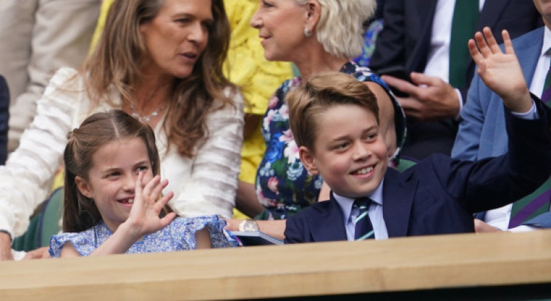 Prințesa Charlotte și fratele ei, George, la finala Wimbledon 2023