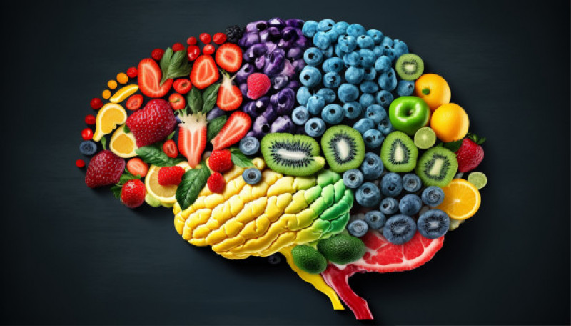 Brain,Made,Of,Fruits:,Healthy,Food,Concept.