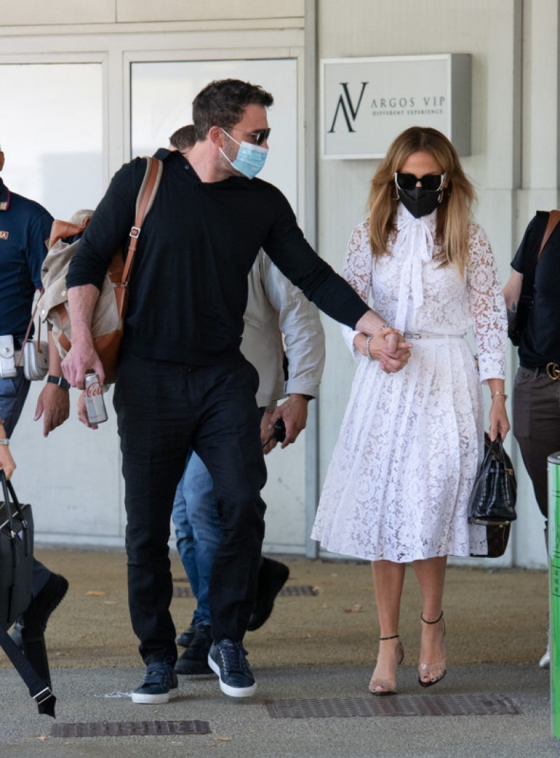 Hollywood Couple Ben Affleck and Jennifer Lopez arrive in Venice during the 78th Venice Film Festival.