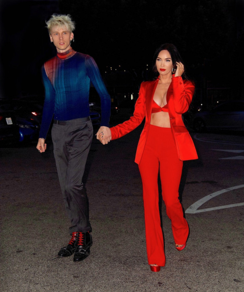 EXCLUSIVE: NO WEB BEFORE 5.50PM BST 17TH MAY 2021-- Megan Fox is Red Hot As She Puts On A Busty Display To Celebrate Her 35th Birthday in Santa Monica with Machine Gun Kelly.