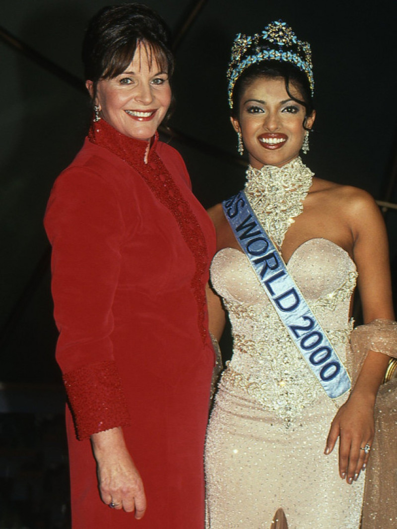 Miss World 2000 Priyanka Chopra with Miss World organiser Julia Morley