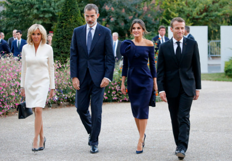 King Felipe Of Spain And Queen Letizia of Spain Attend The "Miro, La Couleur Des Reves" Exhibition At Grand Palais in Paris
