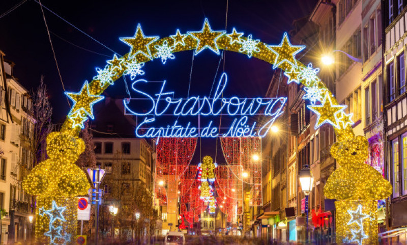 Entrance,To,The,Old,Town,Of,Strasbourg,At,Christmas,Time