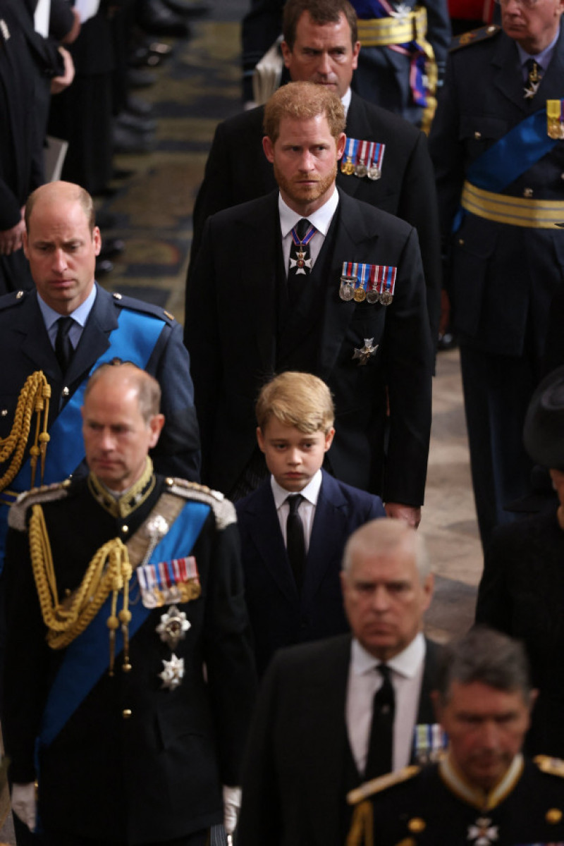 Prințul Harry la înmormântarea Reginei Elisabeta/ Profimedia