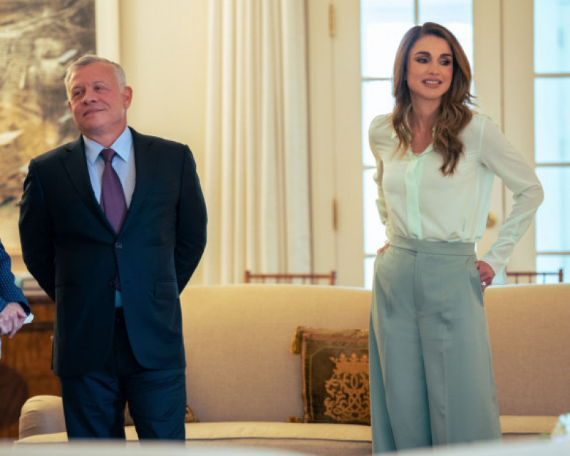 Regina Rania a Iordaniei si sotul ei, regele Abdullah