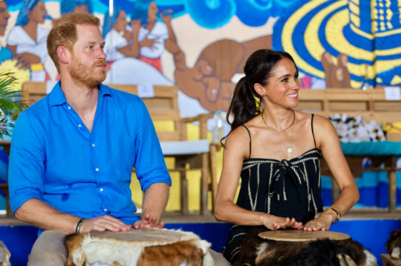 Prince Harry And Meghan Markle Visit Escuela Tambores De Cabildo And San Basilio De Palenque In Cartagena - 18 Aug 2024