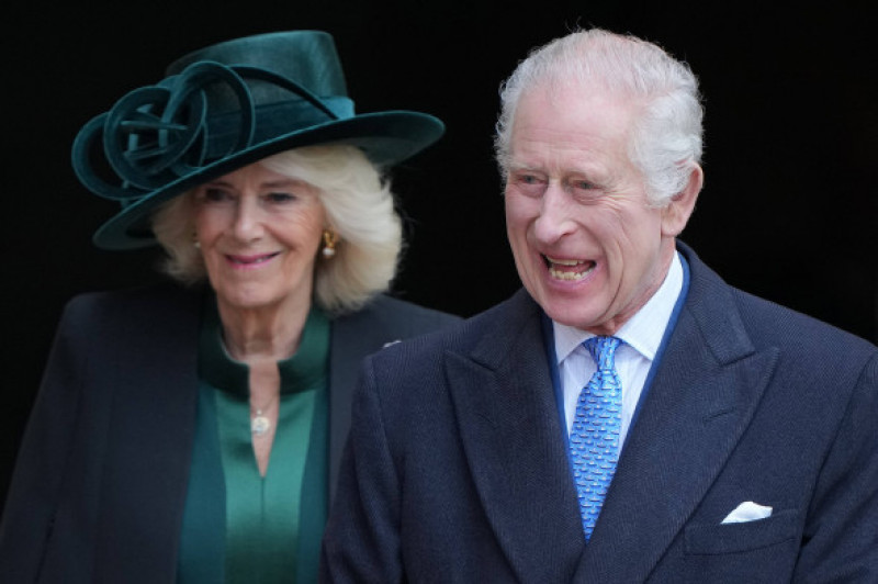 Regele Charles și Camilla la slujba de Paște/ Profimedia