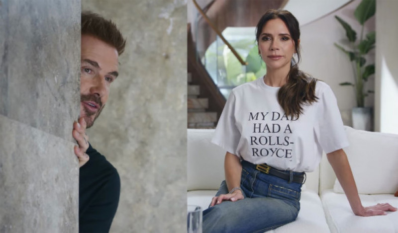 David and Victoria Beckham re-create a viral moment from the “Beckham” docuseries for a new Uber Eats